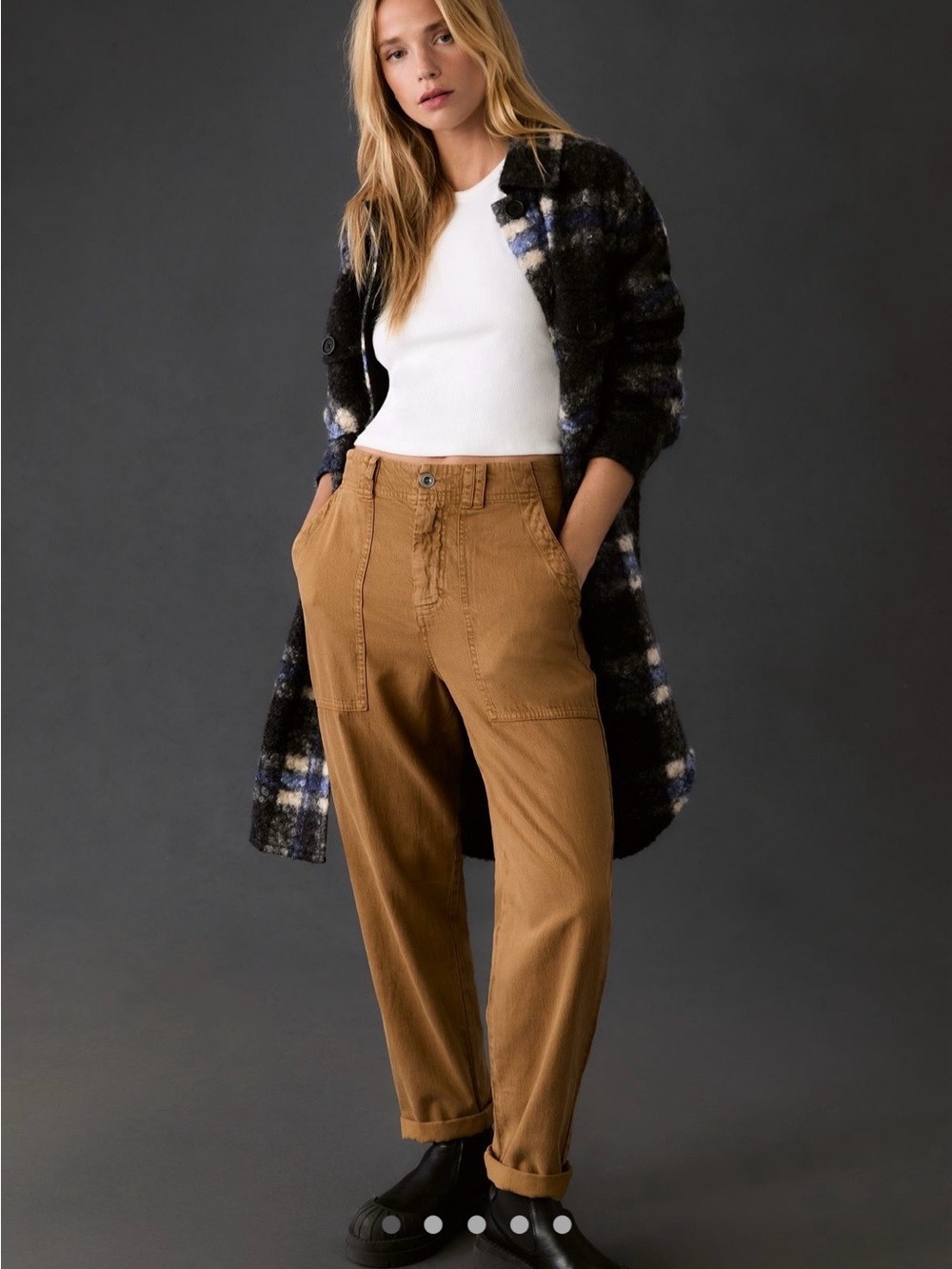Anthropologie- cloth & stone Tan High-Waist Utility Pants